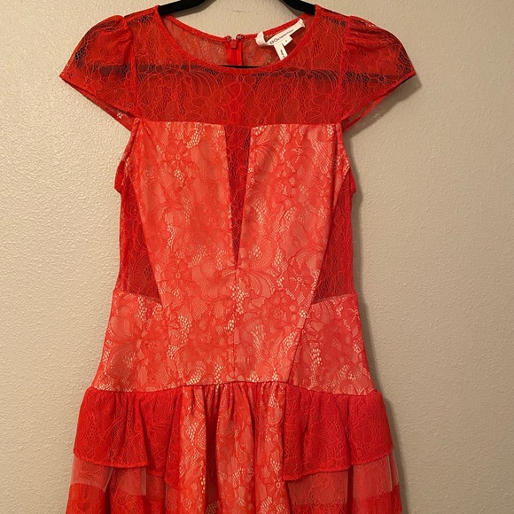BCBGENERATION Red Ruffle Dress - Picture 2 of 4